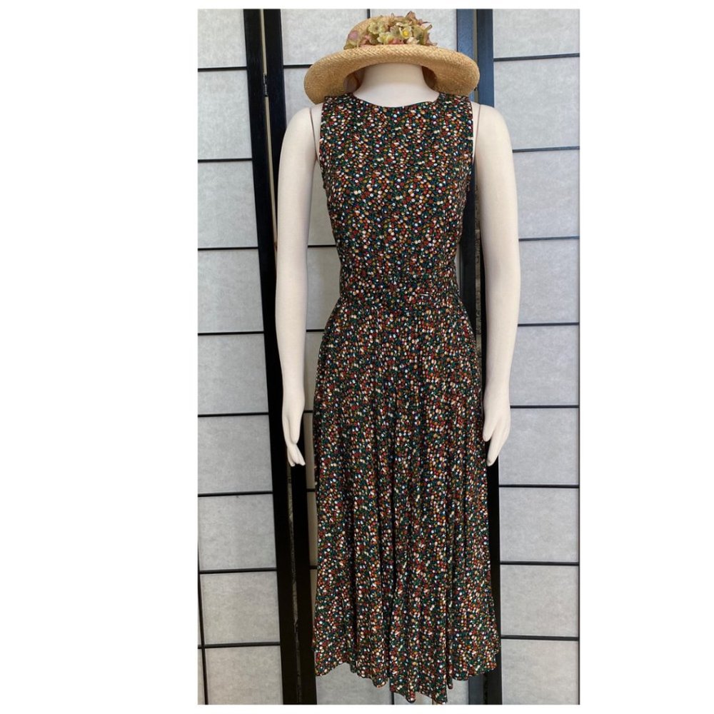 E D Michaels Floral Sleeveless Midi Dress - Size 3-4 Vintage Preowned